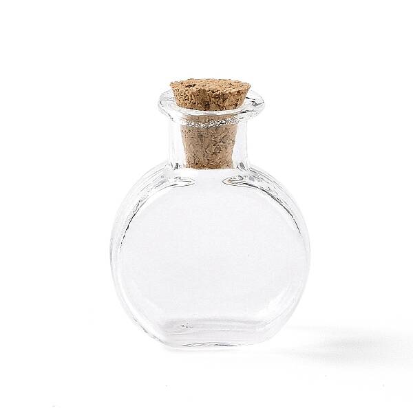 Flat Round Miniature Glass Bottles