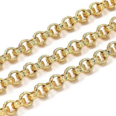 Brass Textured Rolo Chains