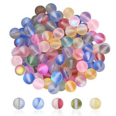100Pcs Synthetic Moonstone Beads