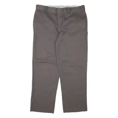 DICKIES Workwear Mens Trousers Grey Regular Straight W38 L30