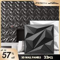 Nitte 33PCS PVC 3D Wall Panels Diamond Pattern Design 11.8\