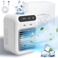 FEDITA Portable Air Conditioners, 3-In-1 Cooling Fan with 2-Speed Mist Fan, Built-In 1800mah Battery, Mnini Air Cooler for Tr...