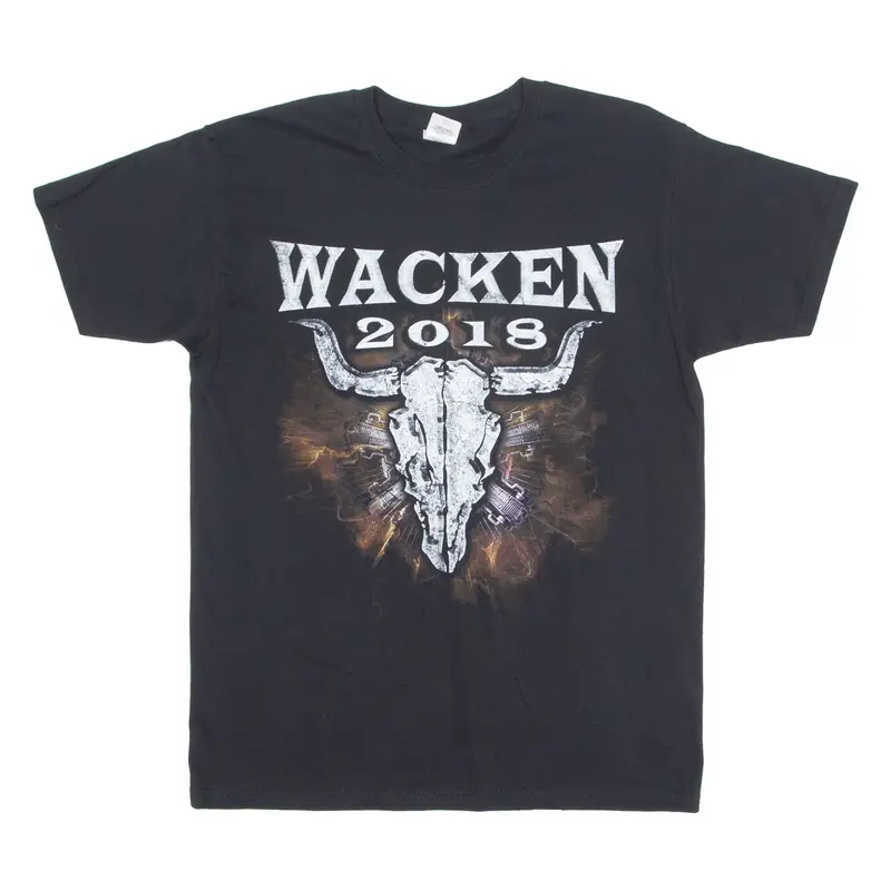 FRUIT OF THE LOOM Wacken 2018 Mens T-Shirt Black Crew Neck M