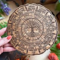 Wooden Tree Of Life Design Calendar, 1 Count Elegant Celtic Tree Calendar, Artisanal Wooden Desk Ornament for Home & Office D...