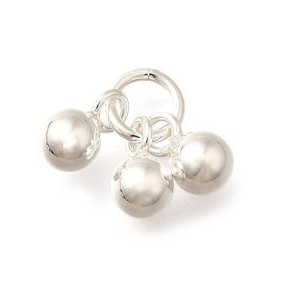 925 Sterling Silver 3 Round Ball Charms