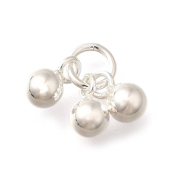 925 Sterling Silver 3 Round Ball Charms