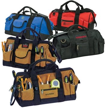 25 Promotional Large Tool Bag - Multiple Pockets & Padded Strap
