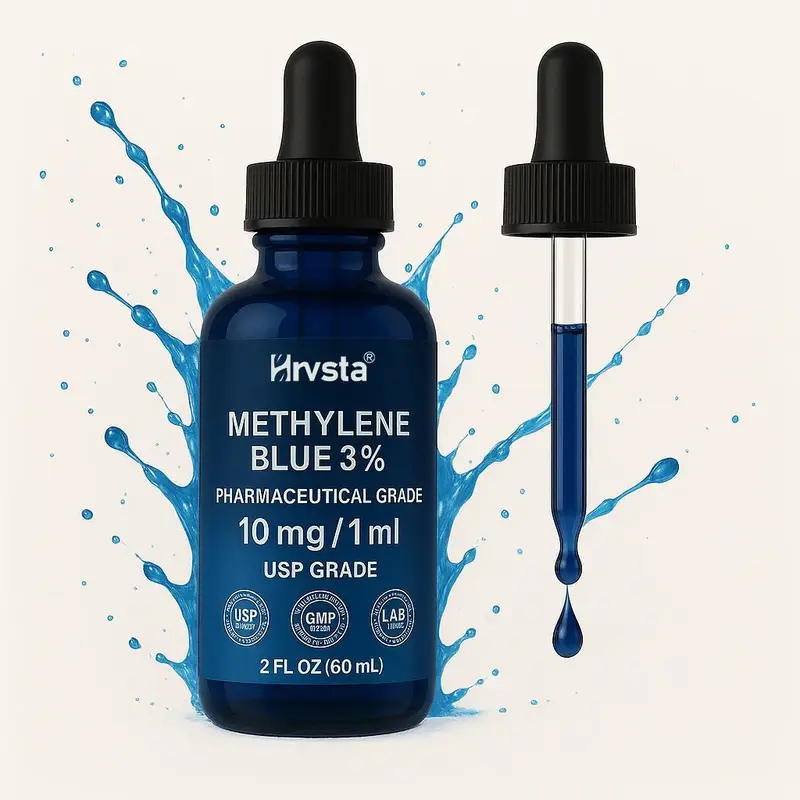 Methylene Blue Pharmaceutical Grade - Methylene Blue 1% - Liquid Drops Aqueous Solution 10 mg / 1 ml - Third Party Tested - F...