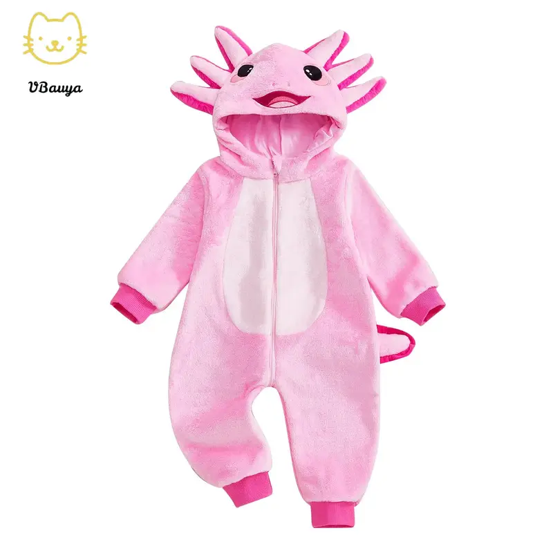 Baby Costume Romper Cute Zip Up Hooded Infant Dinosaur Costume for Daily Life & Halloween