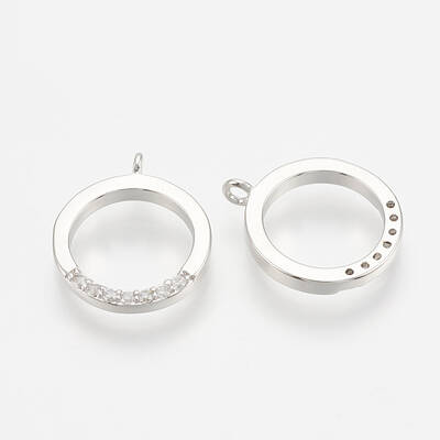 Brass Micro Pave Cubic Zirconia Charms