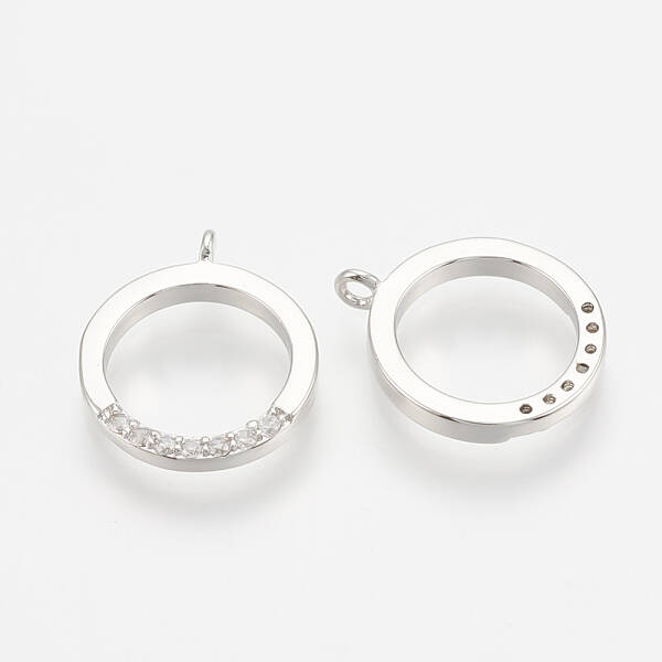 Brass Micro Pave Cubic Zirconia Charms