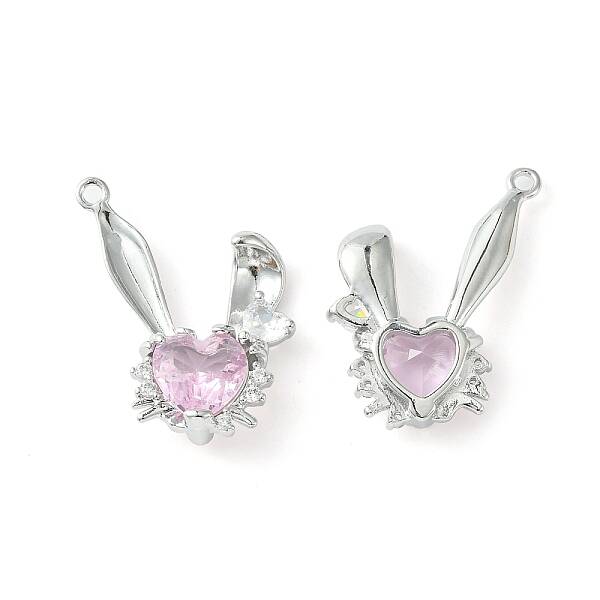 Brass Micro Pave Cubic Zirconia Pendants