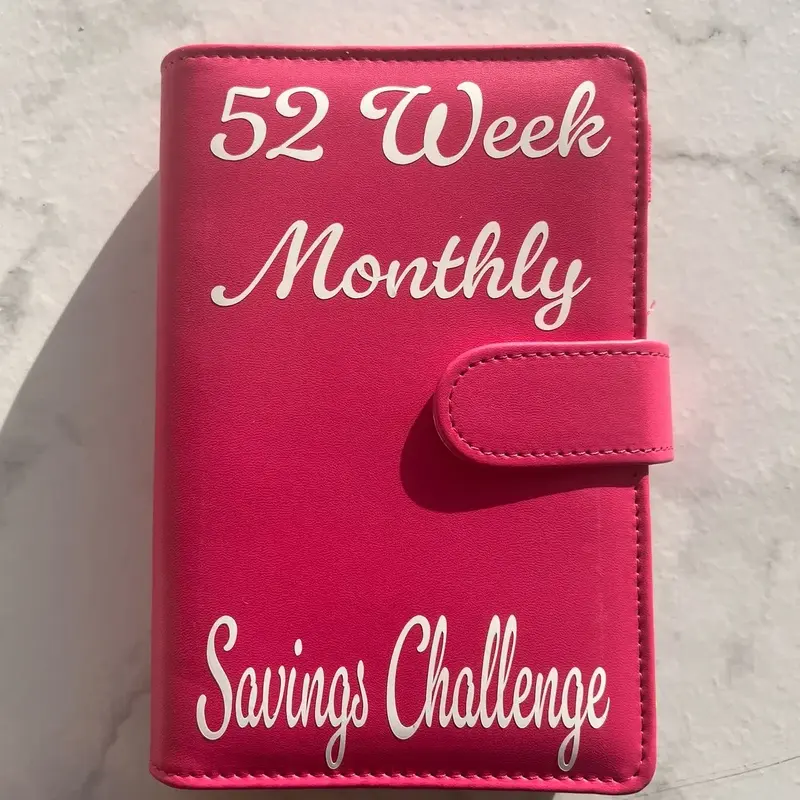 52 Week Monthly Savings Challenge 2025 - PU Leather Cover