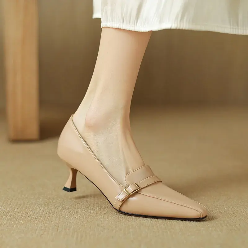 CHIKO Fiona Pointy Toe Kitten Heels Loafers Shoes
