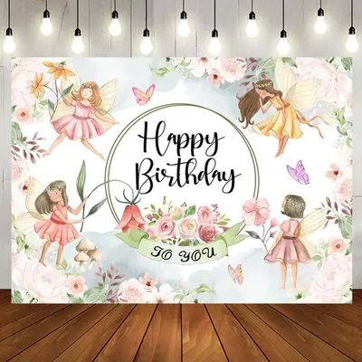 Flower Fairy Fairyland Birthday Backdrop For Gril - Aperturee