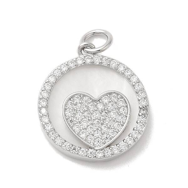 Brass Micro Pave Clear Cubic Zirconia Pendants