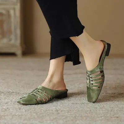 CHIKO Karla Square Toe Block Heels Clogs/Mules Shoes