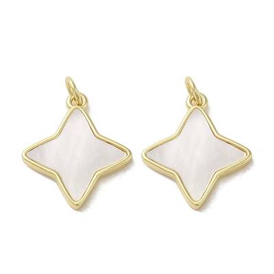 Brass Pave Shell Pendants