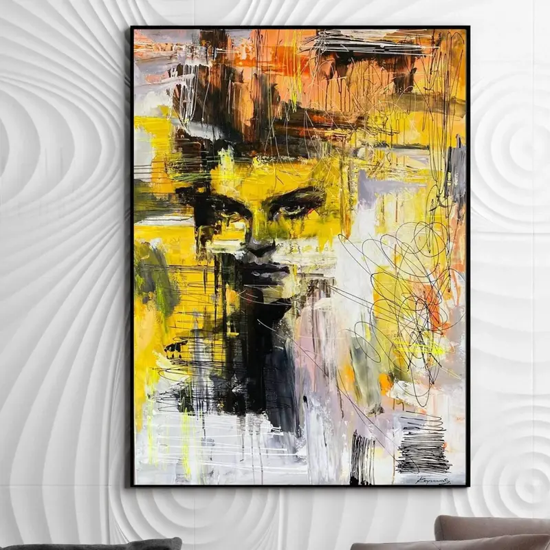 Original Abstract Colorful Woman Painting On Canvas Acrylic Human Fine Art Oil Painting Contemporary Wall Art | SILENT OBSERV...