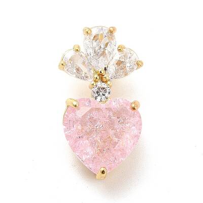 Brass Micro Pave Clear Cubic Zirconia Pendants