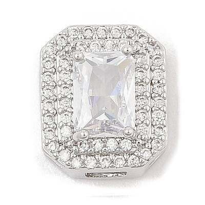Brass Micro Pave Cubic Zirconia Slide Charms