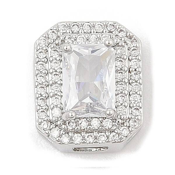Brass Micro Pave Cubic Zirconia Slide Charms