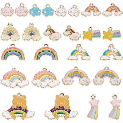 52Pcs 13 Style Alloy Pendants