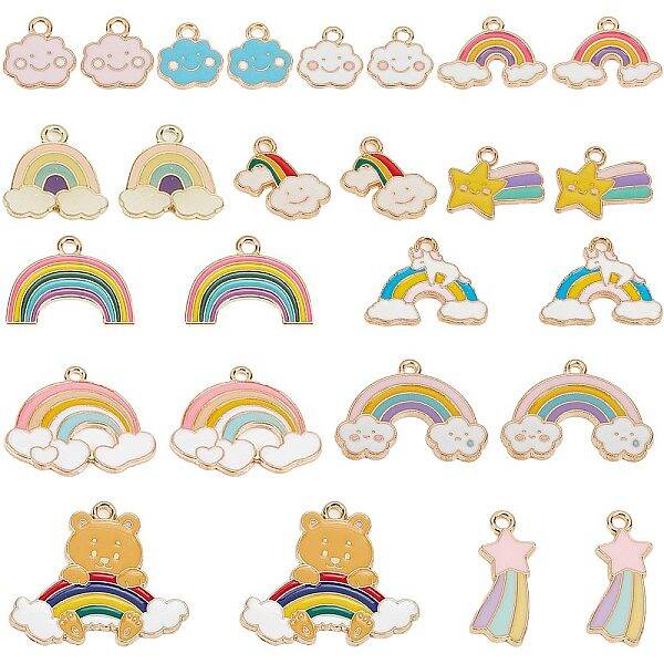 52Pcs 13 Style Alloy Pendants