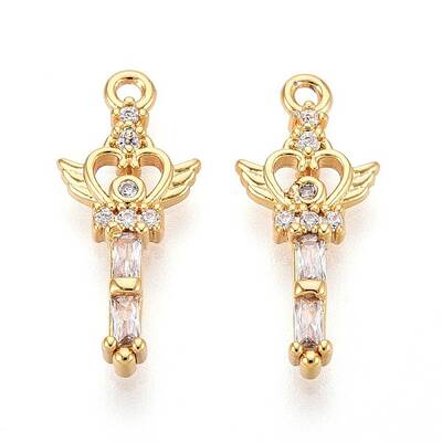 Brass Micro Pave Cubic Zirconia Pendants