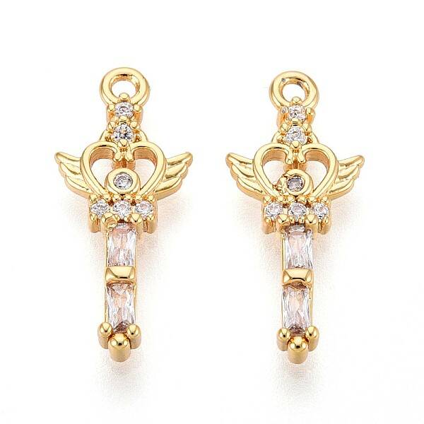 Brass Micro Pave Cubic Zirconia Pendants