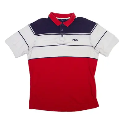 FILA Mens Polo Shirt Red L