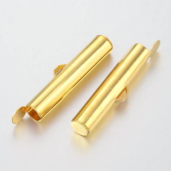 Brass Slide On End Clasp Tubes