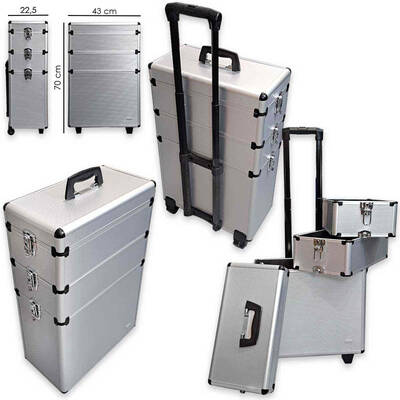 Obb 3-tier aluminum trolley case 70 x 43 x 22.5 cm