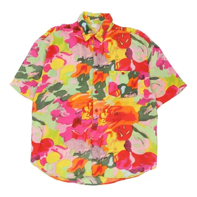 Unbranded Floral Short Sleeve Shirt - Large Multicoloured Cotton