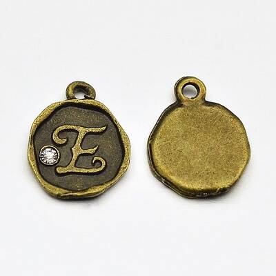Antique Bronze Plated Alloy Rhinestone Charms