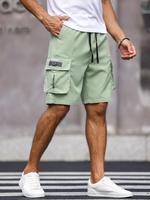 Men's Solid Flap Pocket Cargo Shorts, Athleisure Street Drawstring Waist Shorts for Daily Outdoor Wear, Men's Bottoms for Sum...