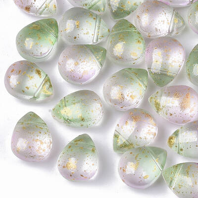 Two Tone Transparent Spray Painted Glass Beads