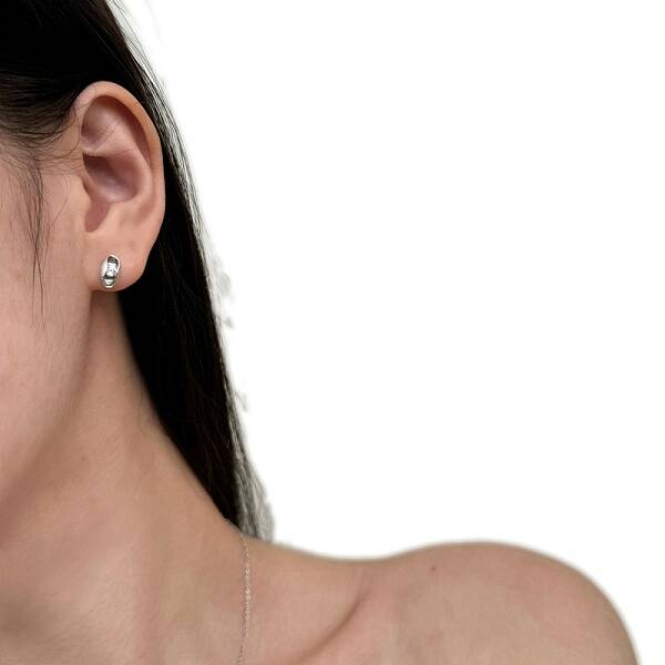 925 Sterling Silver Micro Pave Clear Cubic Zirconia Stud Earrings