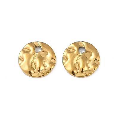 Ion Plating(IP) 304 Stainless Steel Textured Disc Charms