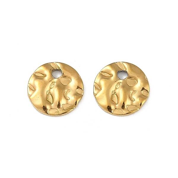 Ion Plating(IP) 304 Stainless Steel Textured Disc Charms