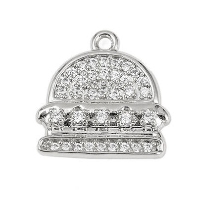 Brass Micro Pave Clear Cubic Zirconia Pendants