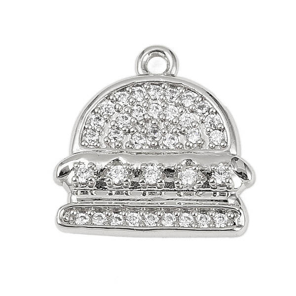 Brass Micro Pave Clear Cubic Zirconia Pendants