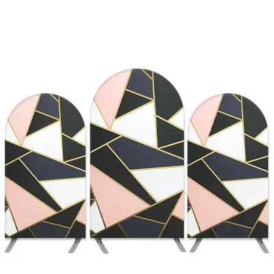 Aperturee Abstracted Pattern Theme Black Pink Birthday Arch Backdrop Kit | Circle Arch Backdrop Diy | Custom Chiara Arched Co...
