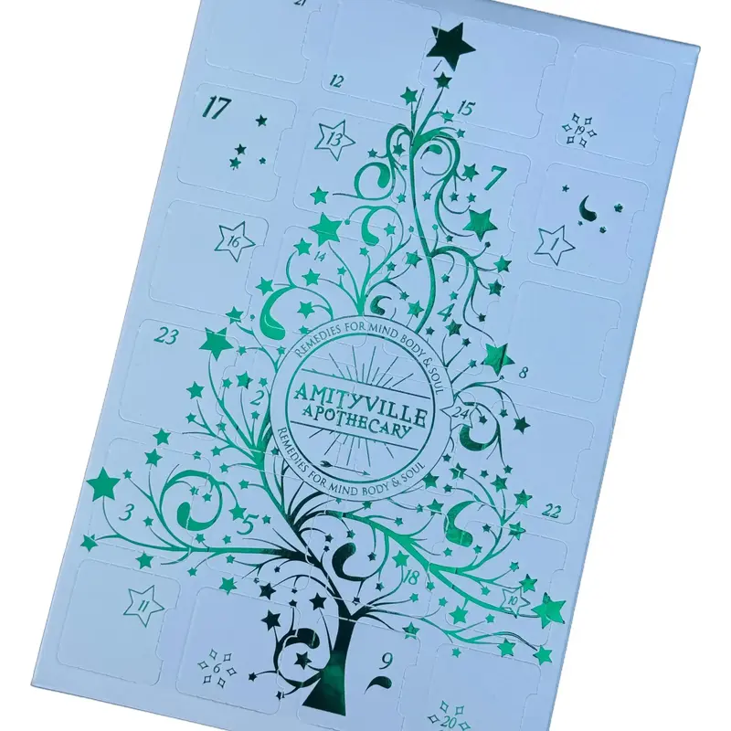 AMITYVILLE APOTHECARY Tumbled Crystal Advent Calendar - 7th Annual Ritual Journey with 11 Crystals, Spell Candles & More for ...