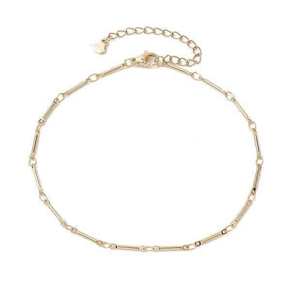 304 Stainless Steel Link Bar Chain Anklets for Women