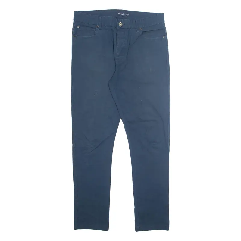 BENCH Mens Trousers Blue Regular Tapered W34 L31
