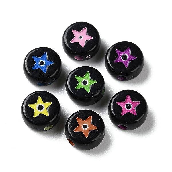 Spray Printed Opaque Acrylic Beads