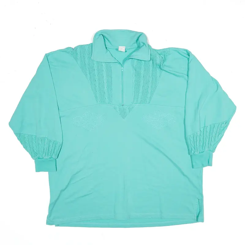 Sweatshirt Green 1/4 Zip Womens L