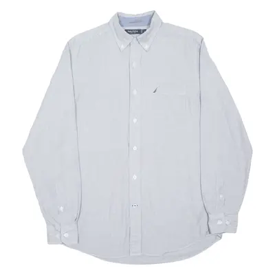 NAUTICA Shirt Blue Pinstripe Long Sleeve Mens S
