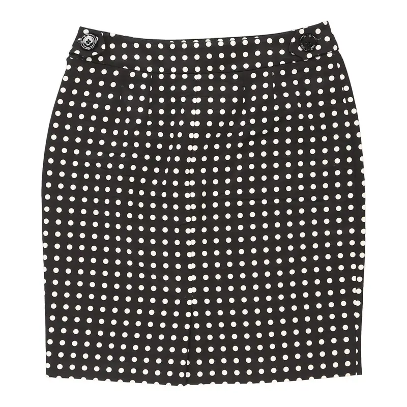 Yves Saint Laurent Polka Dot Skirt - 32W 21L Black Cotton | Size: 32